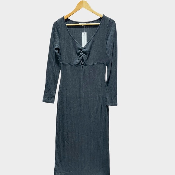 Z Supply Dresses & Skirts - Z Supply Womens Size M Orla Ribbed Dress Peekaboo Detail & Ruching Sexy Bodycon